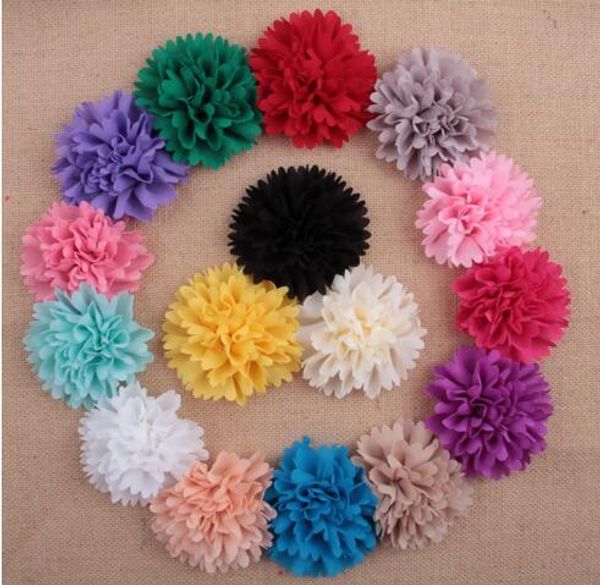 

new 9cm chiffon flowers fabric flowers heads baby girls hair accessories ballerina flowers unfinished yh447, Slivery;white
