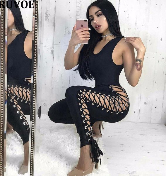 

wholesale- black khaki sleeveless weaving sheath bandage jumpsuit full length evening party jumpsuit women bodysuit b-10, Black;white