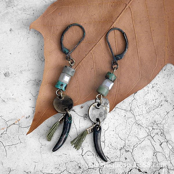 

yc bohemia retro style dangle earrings long tassels ore pieces piercing earrings original creative design women girls gift ing