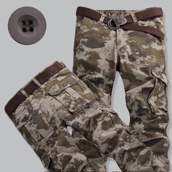 

2017 winter military cotton tactical camouflage straight cargo pants men army jungle slim multi pocket trousers 11color, Black