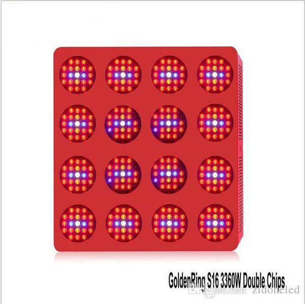 

Goldenring 16 3360w double chip full pectrum led grow light hydroponic greenhou e plant veg and bloom