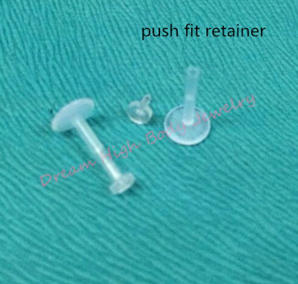

push clear bioflex retainer monroe lip stud ring tragus fit labret 1.2x8mm and 10mm bar 100pcs/lot body piercing jewelry, Black