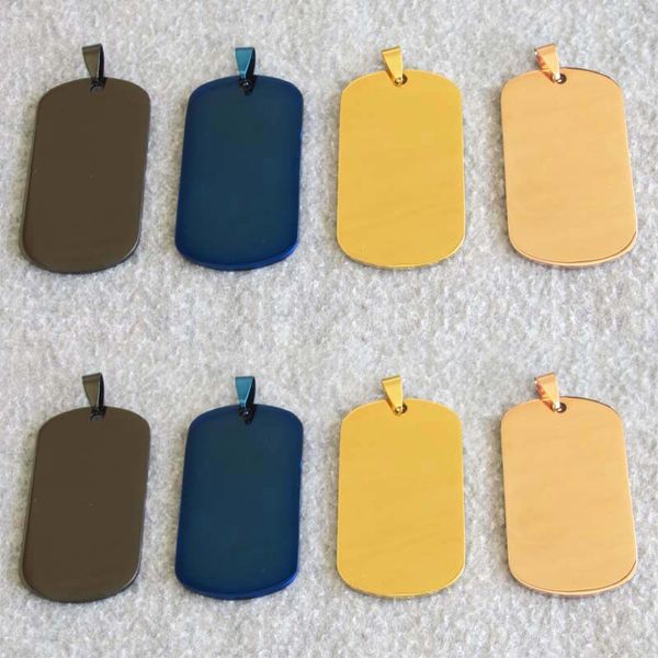 

Бирки собаки армии нержавеющей стали 100pcs / lot с полированной поверхностью зеркала