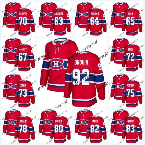 

2017-2018 Season Montreal Canadiens Jerseysr 62 Artturi Lehkonen 63 Jeremy Gregoire 64 Jeremiah Addison 65 Andrew Shaw Hockey Jerseys