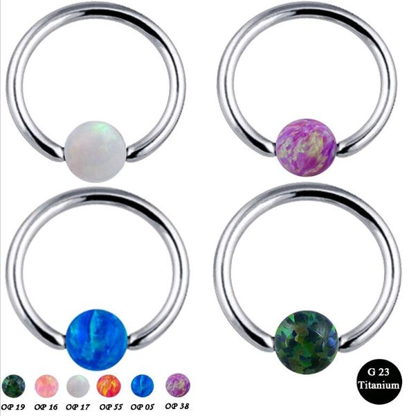 100% G23 Titanium Hoop Mamilo Anéis Clipe Bola Studs Nariz Anel Lip Piercing Jóia Do Corpo para Mulheres Dos Homens