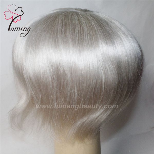 Best Selling Natural Looking Virgin Remi Grey Hair Toupee For Old