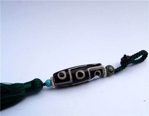 

nine eyes tianzhu (talisman) tassel tibetan yinhua waist pendant, Silver