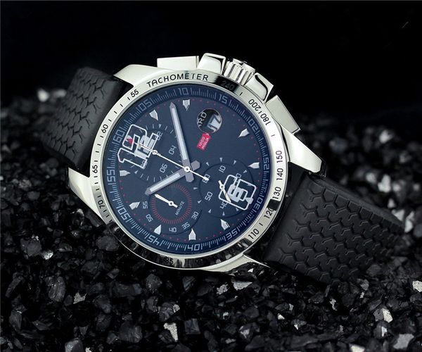

men watches ,sell sport style quartz satch male chronograph wristwatch 524, Slivery;brown