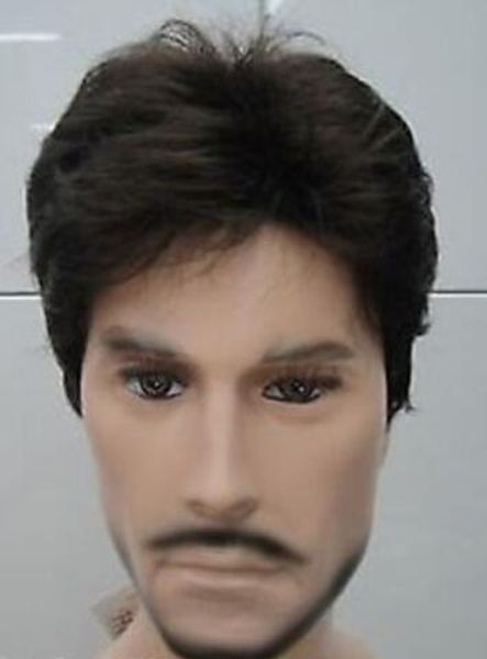 Wholesale Dark Brown Short Curly Menfolk Man Men Male