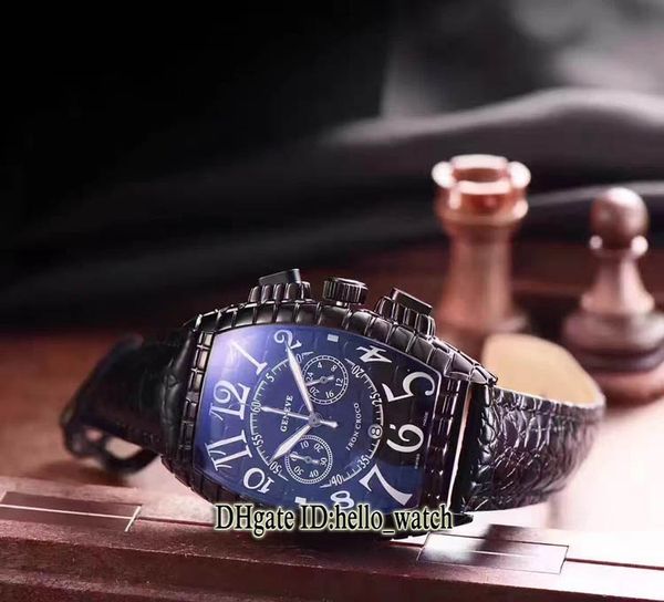 

new black croco 8880 cc at blk cro pvd black 42mm quartz chronograph mens watch leather strap man business watches, Slivery;brown