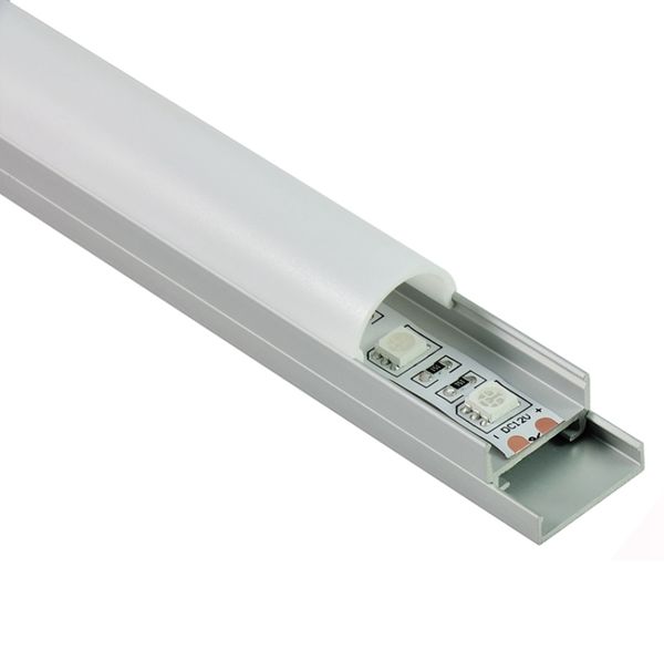 50 X 1 M define / lote perfil de alumínio de forma redonda e canal de arco com placa para lâmpadas de teto ou parede