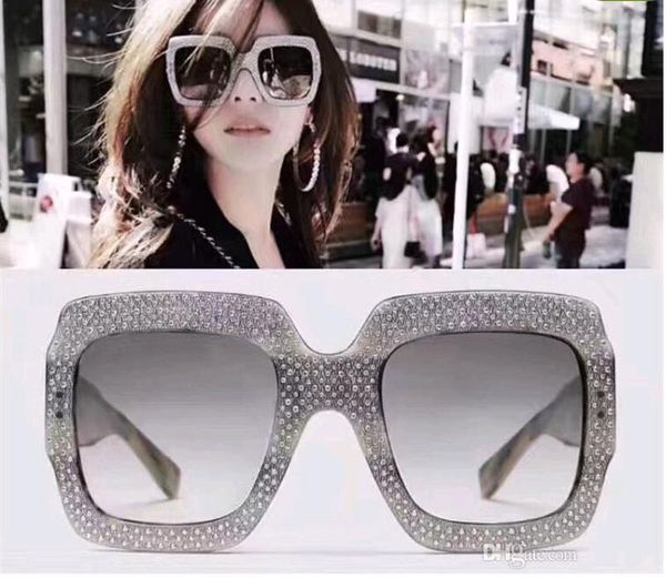 

new fashion brand sunglasses g 0048 mosaic luxury fine small diamond design sunglasses popular trend summer style, White;black