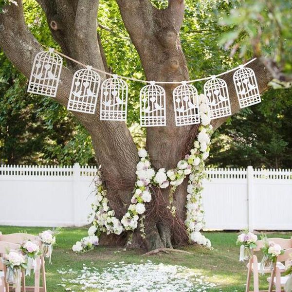 Lazer Cut Love Birds Design Vintage Wedding Bunting Banner Photo