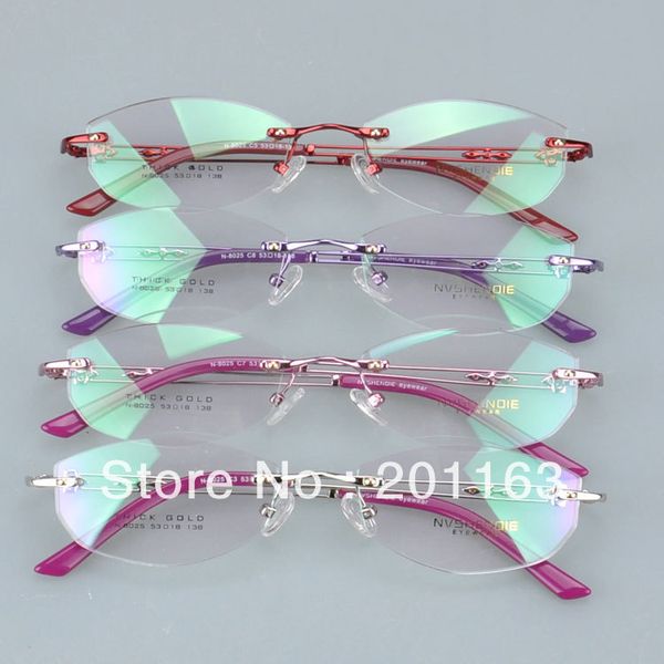 

оптовая-n8025 модные бесплатная доставка rimless металла оптические очки близорукость очки очки, Silver