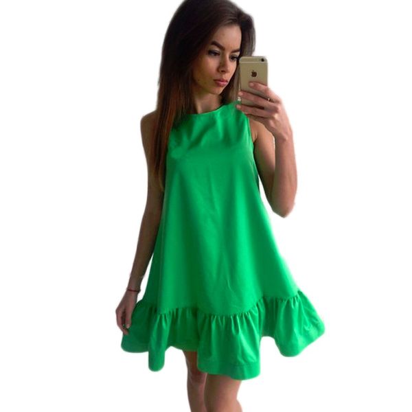 

vestidos ruffles women dress summer sleeveless casual a line bodycon dresses party cocktail short mini tube beach dress, Black;gray
