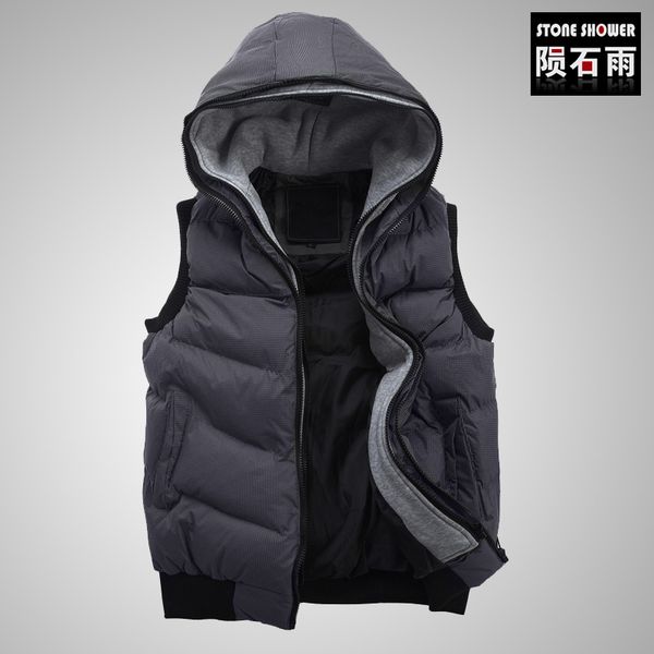 

wholesale- lover winter vest couple cotton waistcoat coat hooded couples vest sleeveless down jacket vests, Black;white