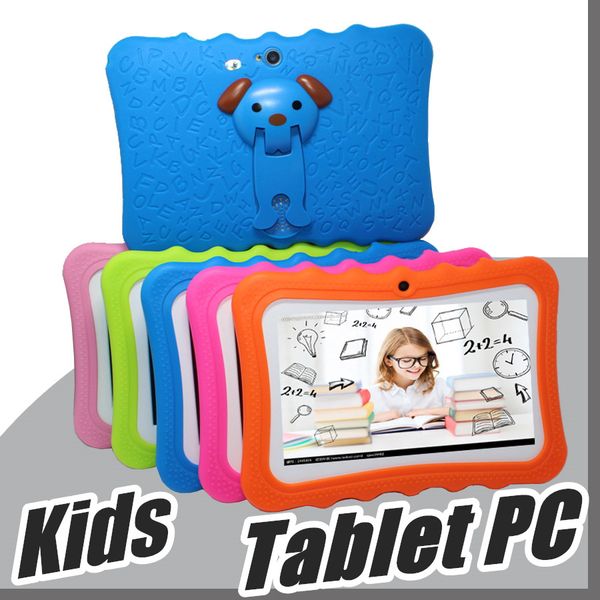 

dhl дети марка tablet pc 7" quad core дети таблетки android 4.4 allwinner a33 google player wifi большой динамик защитная крышка
