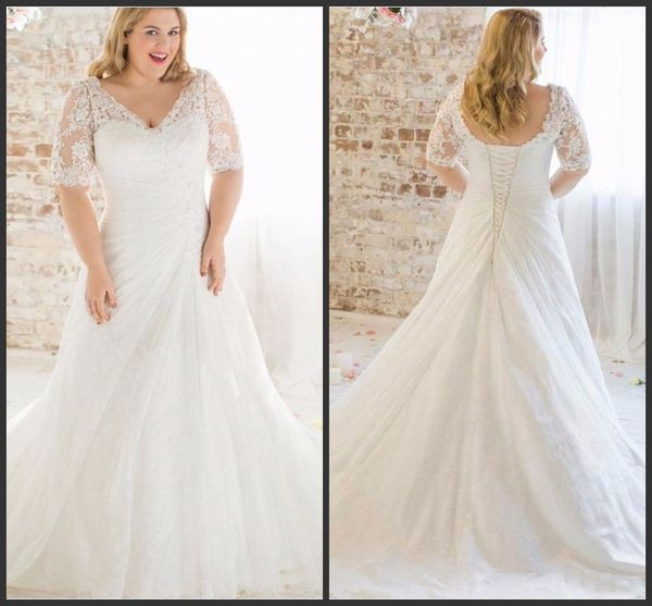 Acheter Robes De Mariée Grande Taille à Manches Courtes à Manches Courtes Robe Formelle Pas Cher De 1297 Du Lovemydress Dhgatecom