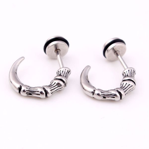 Hohe Qualität Titan Stahl Ohrringe Punk Gothic Eagle Claw Stud Ohrring Vintage Horn Kegel Ohr Stud Body Piercing Schmuck Großhandel