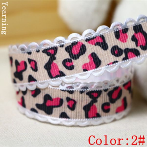 Width 20mm Craft Fabric Tape Leopard Print Satin Ribbon For Diy