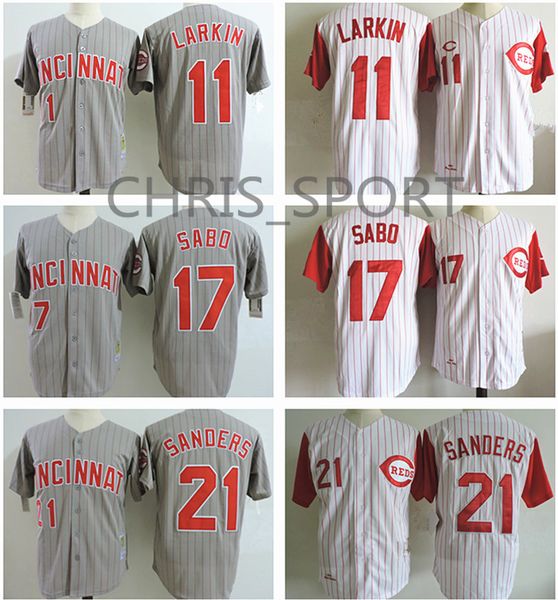 

reds throwback baseball jerseys #11 barry larkin 14 pete rose 17 chris sabo 20 frank robinson 21 michael lorenzen, Blue;black