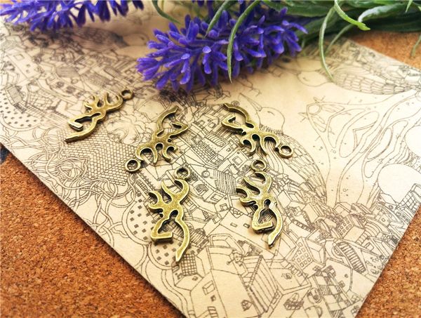 

75pcs-- 28x11mm deer head silhouette charms, antique bronze deer antlers charms pendants for jewelry making diy handmade craft, Bronze;silver