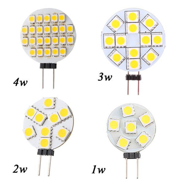 

g4 led lamp 1w 3w 4w 5w 5050 smd spotlight corn bulb car boat rv light cool white warm white dc12v