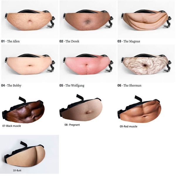 

10 styles dad bag dad bod waist bags universal flesh colored beer fat belly fanny pack funny bags anti - harassment sports package