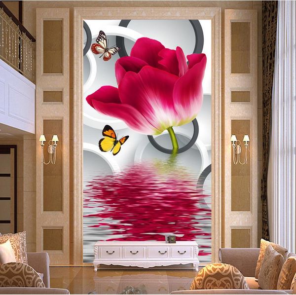 

stereo water flower around aisle backdrop decorative painting mural 3d wallpaper 3d wall papers for tv backdrop
