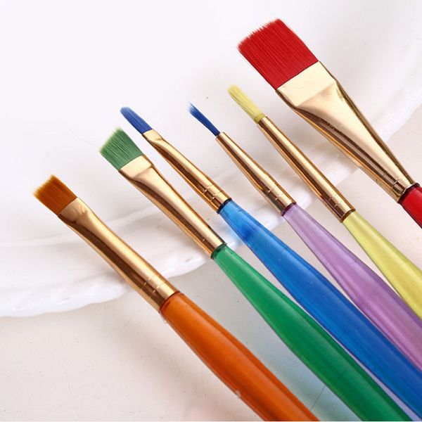 

Wholesale- 6Pcs/set colorful brush drawing pens painting tool set for children's creativity toys for kids play brush pen learning tool