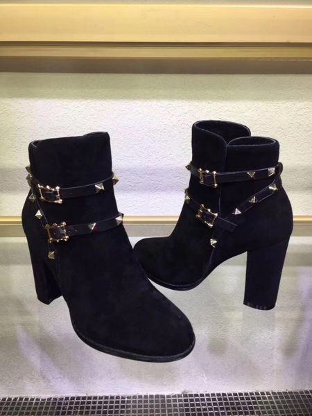 

3015new fashionable women shoes zapatos mujer imitation leather short pump boots and shoes for girls high heel shoes, Black