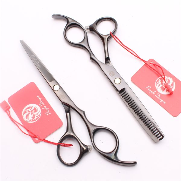 

z1005 5.5" japan 440c black professional human hair cutting or thinning scissors barber"s hairdressing shears salon style tools