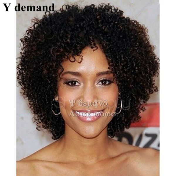 

charming short bob afro kinky curly wig black none lace wigs online synthetic wig perucas for sale in stock