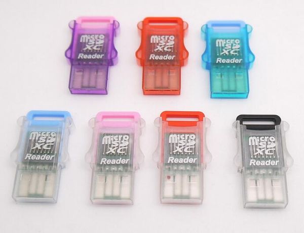 

usb 2.0 micro sd / sdxc tf флэш-картридер mini clear color super speed ​​адаптер