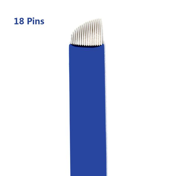 Toptan 50 Adet 18 Pins 3D Nakış Manuel Microdblading Kalem İğneler Kaş Dövme Kalıcı Makyaj Makinesi için Kullanımı Ücretsiz Kargo