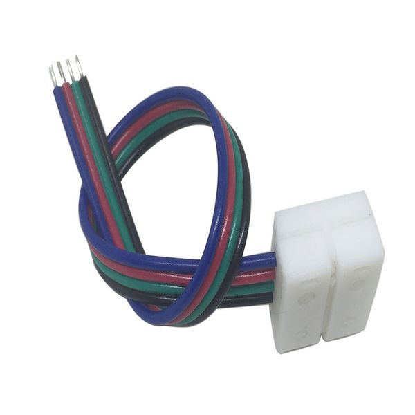 Connettori allungabili senza saldatura a 4 pin da 10 mm per strisce LED RGB 5050 o connettore PCB flessibile a 4 pin largo 10 mm