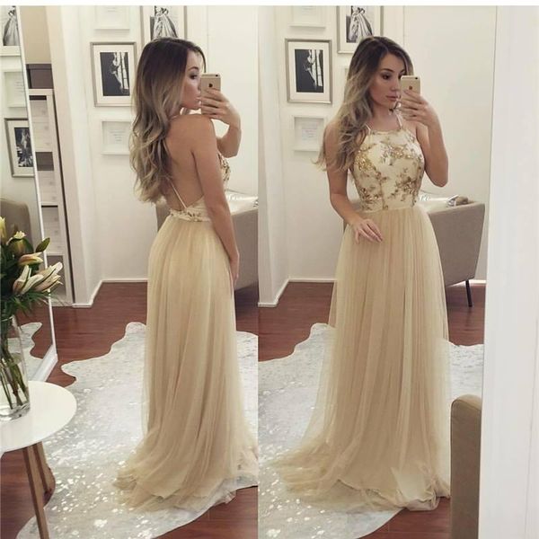 

sexy холтер шампанское спинки длинные платья выпускного вечера 2017 новый кружева блестки спинки вечерние платья линия вечерние платья дешев, Black