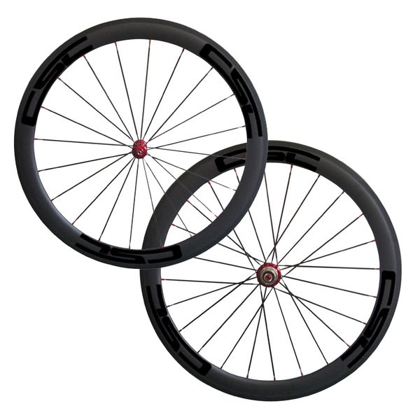 

700c 50mm clincher traight pull powerway r36 red black hub choo e road bike wheel carbon hub full carbon c c road bicycle bike wheel