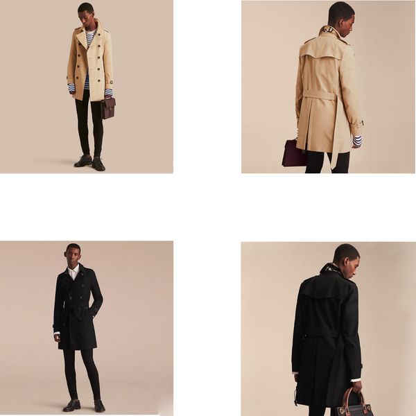 

New brand clothing cla ic fa hion ca ual bu ine men 039 trench coat double brea ted long pea coat trenchcoat men lim fit