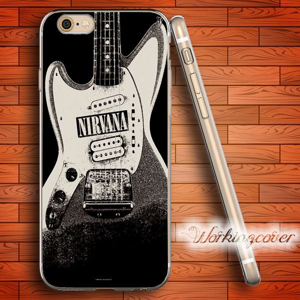 

fundas nirvana rock band guitar soft clear tpu case for iphone 6 6s 7 plus 5s se 5 5c 4s 4 case silicone cover