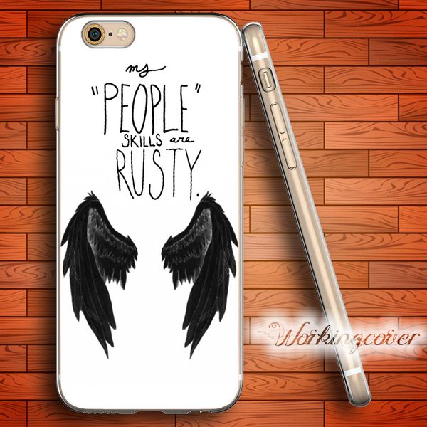

coque supernatural wing castiel soft clear tpu case for iphone 7 6 6s plus 5s se 5 5c 4s 4 case silicone cover