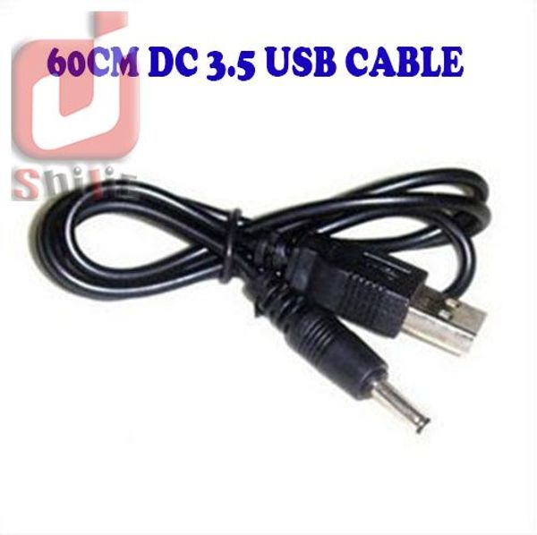 

60cm/2ft usb charger cable to dc 3.5 mm plug/jack dc3.5 power cable 200pcs/lot