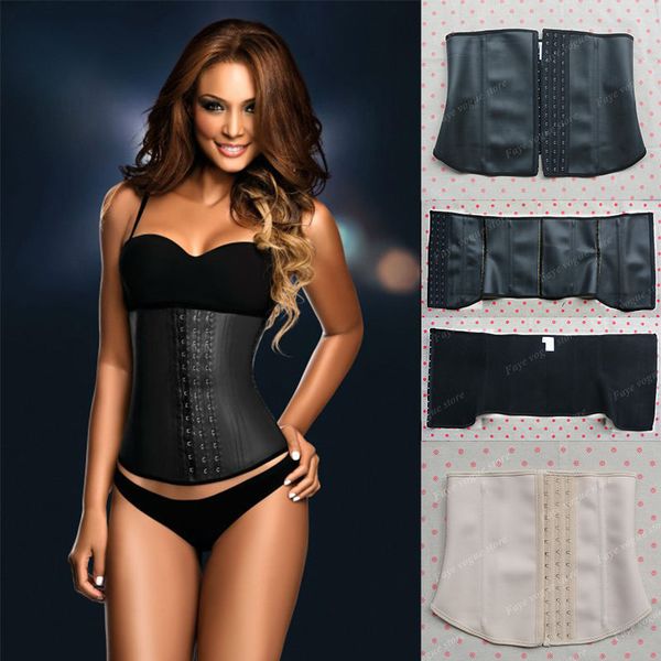 

wholesale- latex waist cincher latex waist trainer corsets steel corselet corset slimming gaine amincissante waist trainer girdle, Black;white