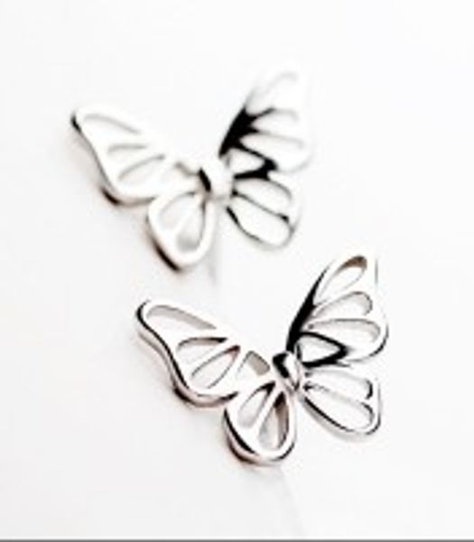 

cut out butterfly earrings s925 silver sterling earrings gifts for ladies/girls yes no ear studs, Golden;silver