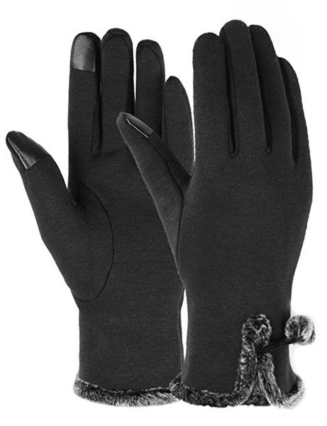 Damen-Screen-Touch-Handschuhe, Winter, dick, warm gefüttert, Smart-SMS-Handschuhe, Fleece, winddichte Handschuhe, Winter-warme Kleidung HJ133