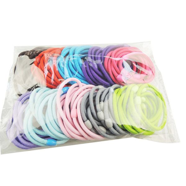 

wholesale- fantastic d0n28 baby children elastic hair band accessory black plus velvet hair rope headband mix candy color, Slivery;white