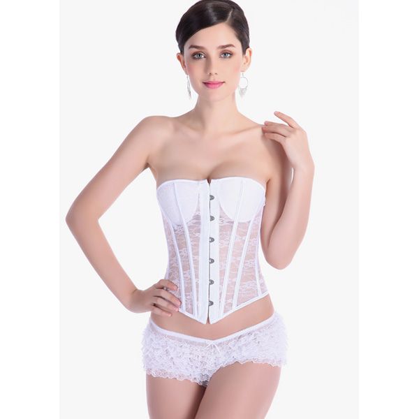 

white wedding bridal tight lace corset bustier corselet slim waist cincher women lingerie gothic spandex polyester corsets 0832j, Black;white