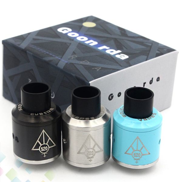 

Newest GOON RDA Clone Rebuildable Dripping Atomizers Adjustable Top Airflow 24mm PEEK Insulators 4 Colors Fit 510 Mods DHL Free