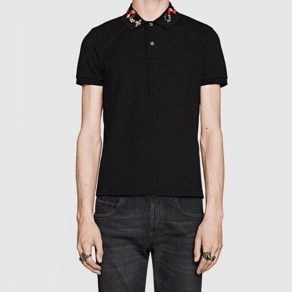 

men brand clothing polo cotton with snake embroidery shirt male collar slim polos for men mens cotton camisa polo masculina, White;black