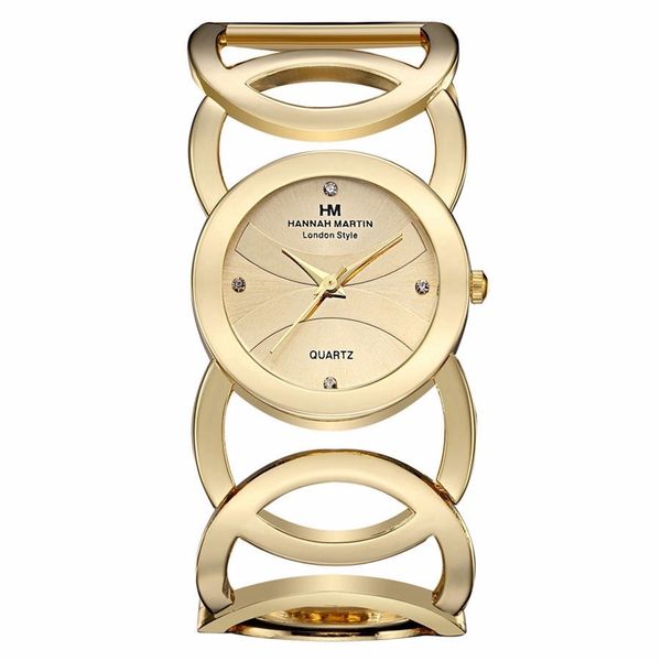 

hm-wq01 hannah martin new brand business lady gold women watches steel strap bracelet casual&fashion quartz watch women relojes mujer, Slivery;brown